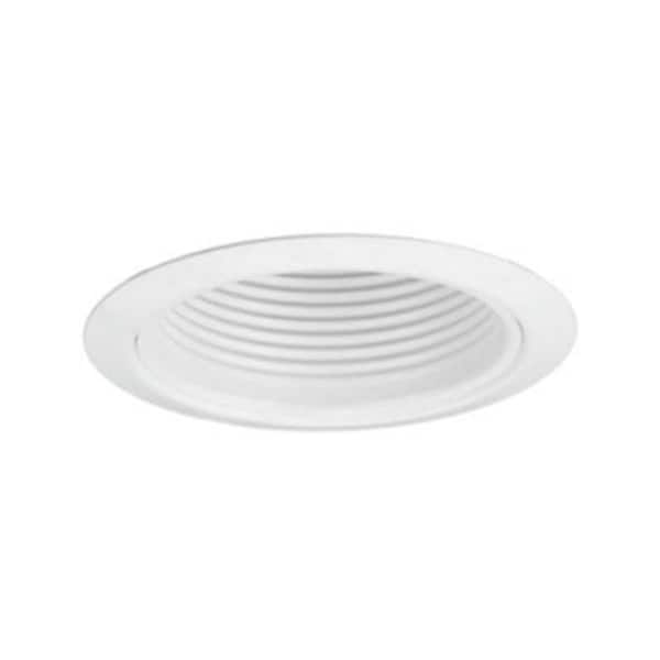 Jesco 5 in. Line Voltage Metal Step Baffle Trim- White Baffle- White Trim TM5509WHWH - main